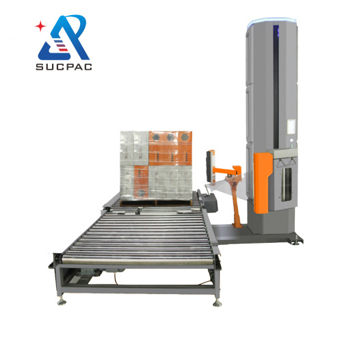 Online Automatic Pallet Wrap Packing Machine link with Flow Production Line