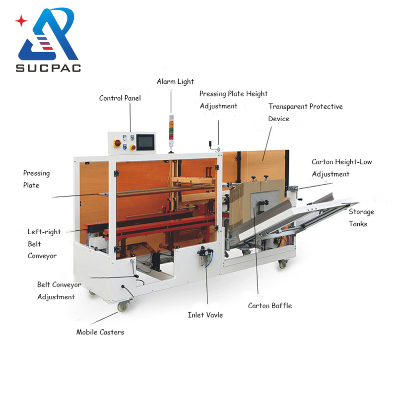 Automatic Machine Carton Erector bottom Sealer Carton Packaging Line