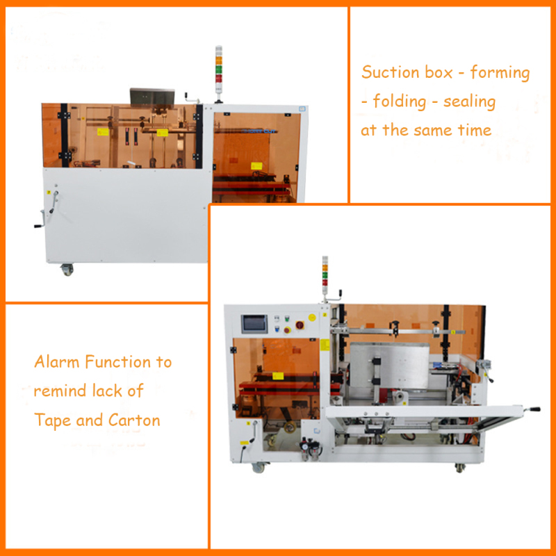 Automatic Carton Box Gluing Erecting Machine Auto Hot Melt Glue Case Carton Erector