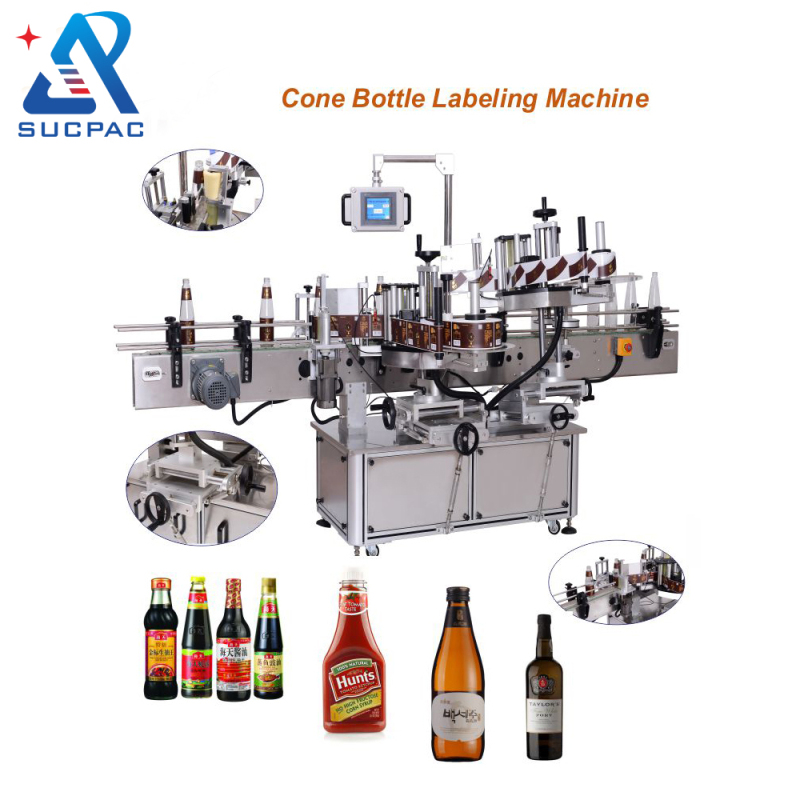 Superpack Factory Automatic Pet Glass Bottle Two Sides Labeling Machine