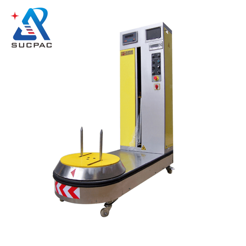 Airport hand luggage tray automatic stretch Wrapping packaging machine