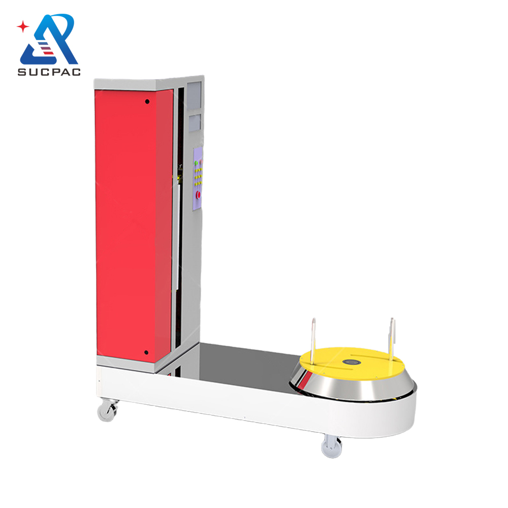 Airport hand luggage tray automatic stretch Wrapping packaging machine