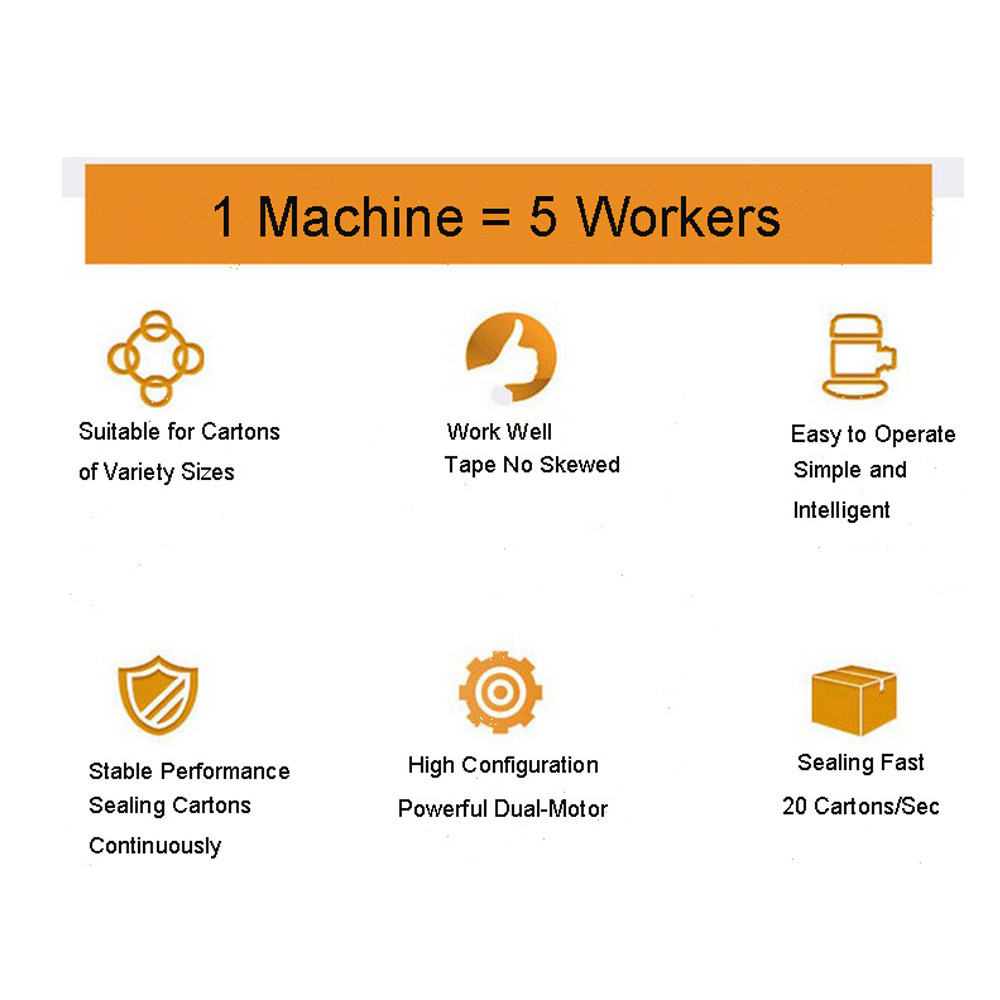 Semi-Auto Case Sealer Carton Box Packaging Sealing Machine