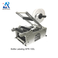 Manual Labeling Machine For Cosmetics Small Size Plastic Bottle