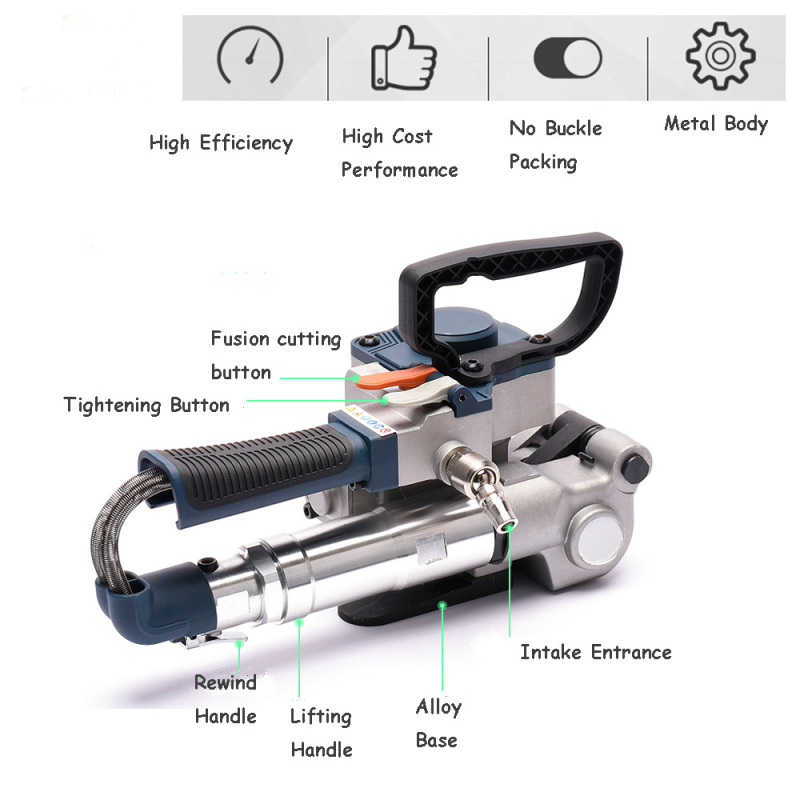 Pneumatic Strapping Machine for PP PET Handheld Strapping Tool for 19-25mm Band