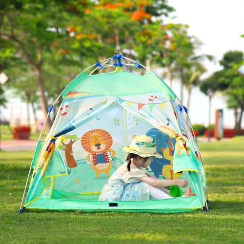 Kids Play Tent Easy Set Up Tent Pop up Children's Playhouse for Boys and Girls Indoor Outdoor 47" x 47" x 42" (Animal Concert)