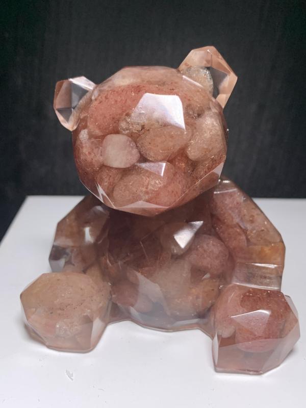 Resin bear Natural crystal chips epoxy resin synthetic handicrafts outside single hot selling
