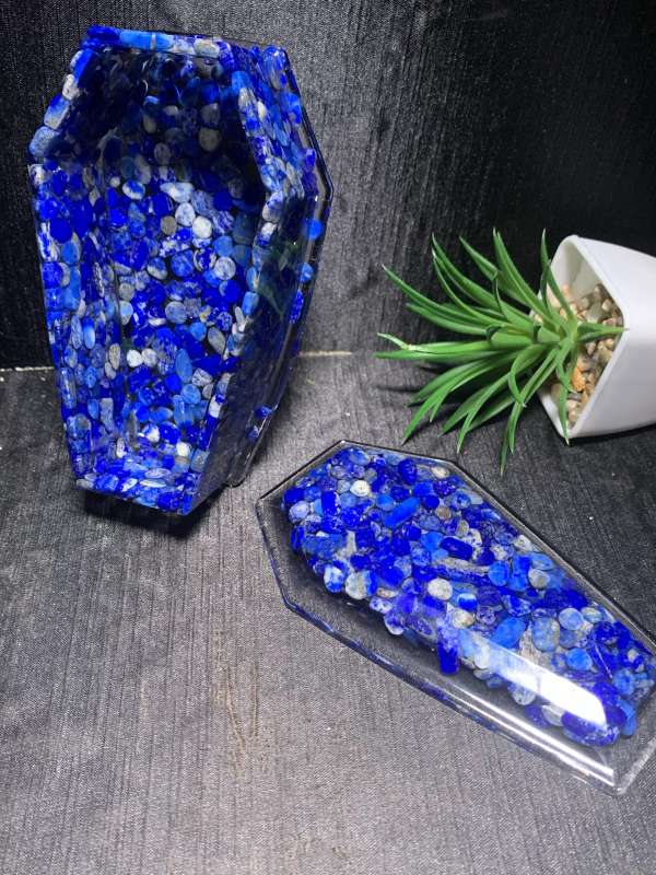 coffin Natural crystal chips  epoxy resin synthetic handicrafts outside single hot selling