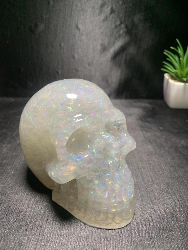 skull Natural crystal chips  epoxy resin synthetic handicrafts outside single hot selling