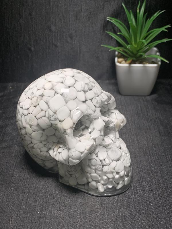 skull Natural crystal chips  epoxy resin synthetic handicrafts outside single hot selling