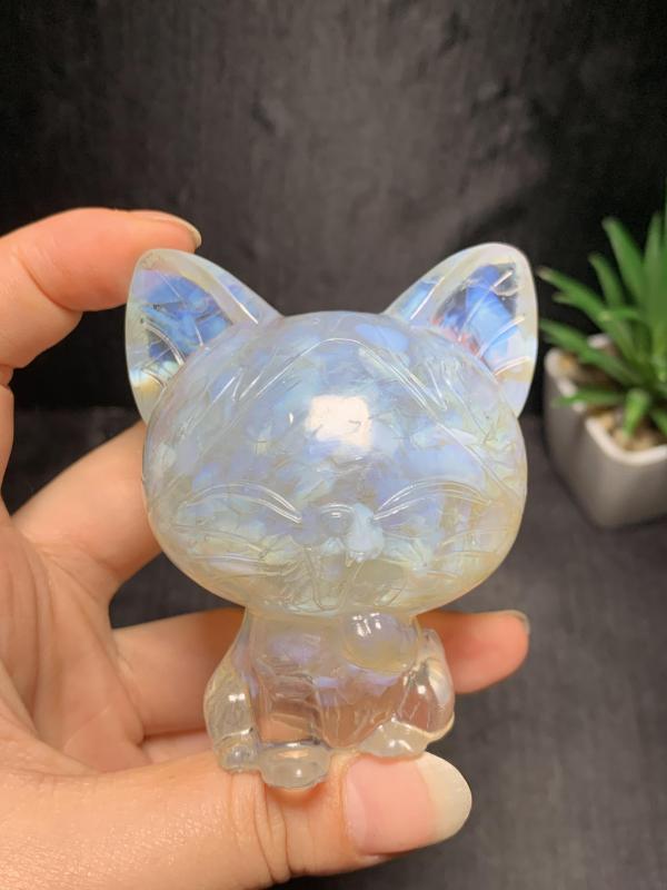 Cheese Lucky Cat Natural crystal chips  epoxy resin synthetic handicrafts outside single hot selling