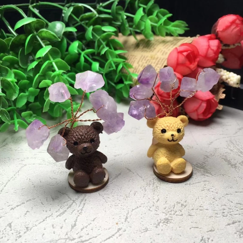 Natural amethyst crystal cluster piglet bear dog puppy lucky tree outside single hot selling