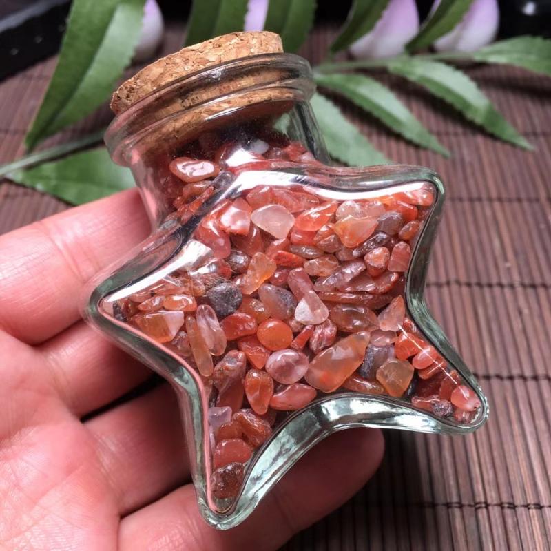 Natural crystal chips glass bottle star gift box