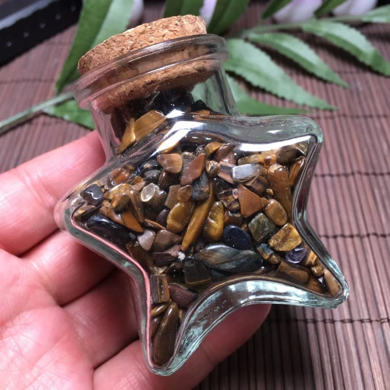 Natural crystal chips glass bottle star gift box