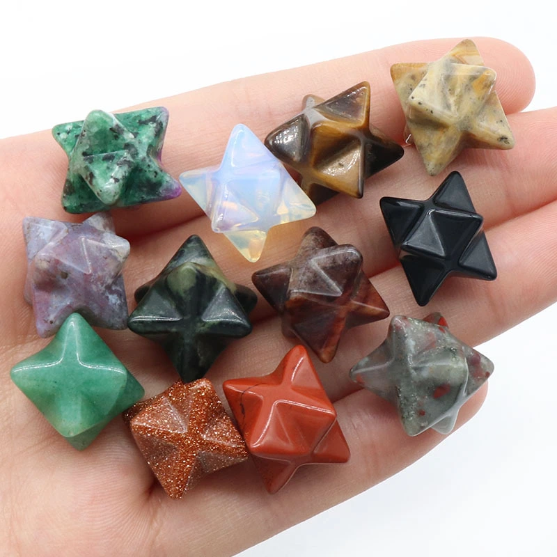 Merkaba natural crystal agate stone Merkaba big satellite hexagram stone small ornament wholesale