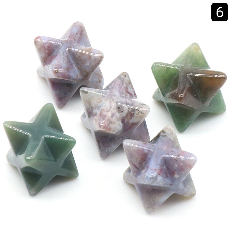 Merkaba natural crystal agate stone Merkaba big satellite hexagram stone small ornament wholesale