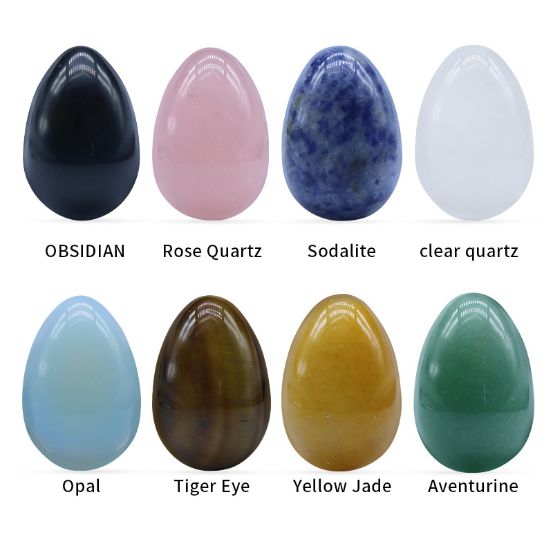 Egg shaped 30mm crystal jade tiger eye small egg scouring bird egg stone easter colored egg