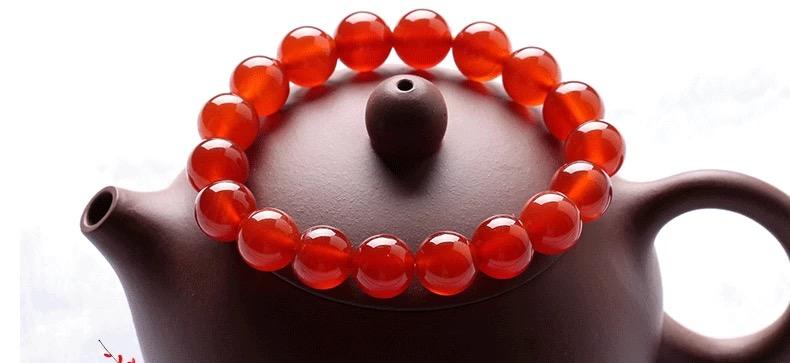 Outer Single Hot Selling Natural Crystal Red Agate Ball Bead Bracelet Couple Gift