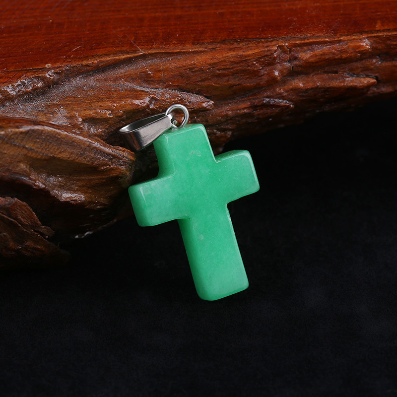 Outer single Hot selling Natural crystal cross Necklace Pendant Popular jewelry