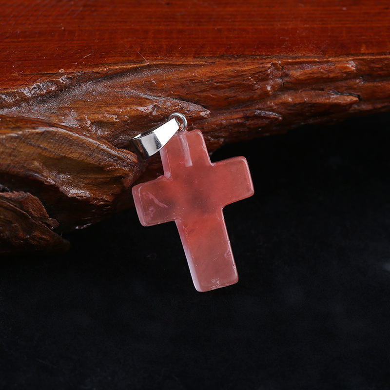 Outer single Hot selling Natural crystal cross Necklace Pendant Popular jewelry