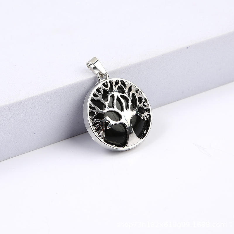 Foreign orders Hot selling Natural crystal Gems Fortune tree Tree of life Pendant Sweater chain Fashion accessories