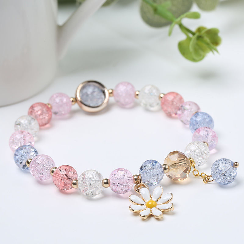 Outer single hot selling new pop flower crystal ladies sun flower sisters girlfriends student daisy bracelet