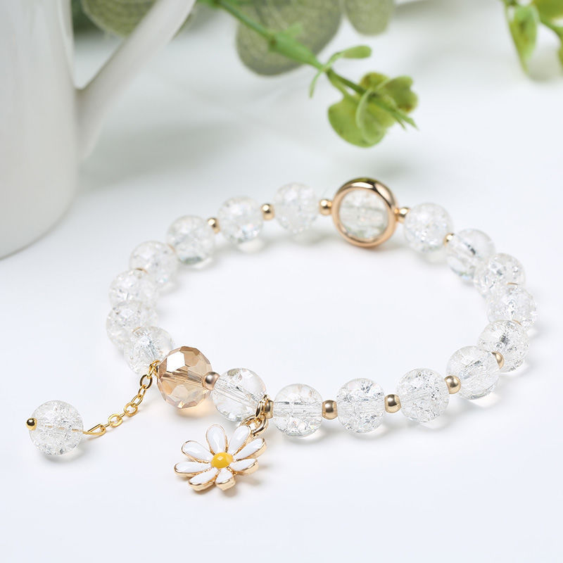 Outer single hot selling new pop flower crystal ladies sun flower sisters girlfriends student daisy bracelet