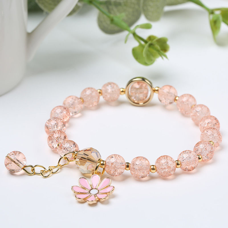 Outer single hot selling new pop flower crystal ladies sun flower sisters girlfriends student daisy bracelet