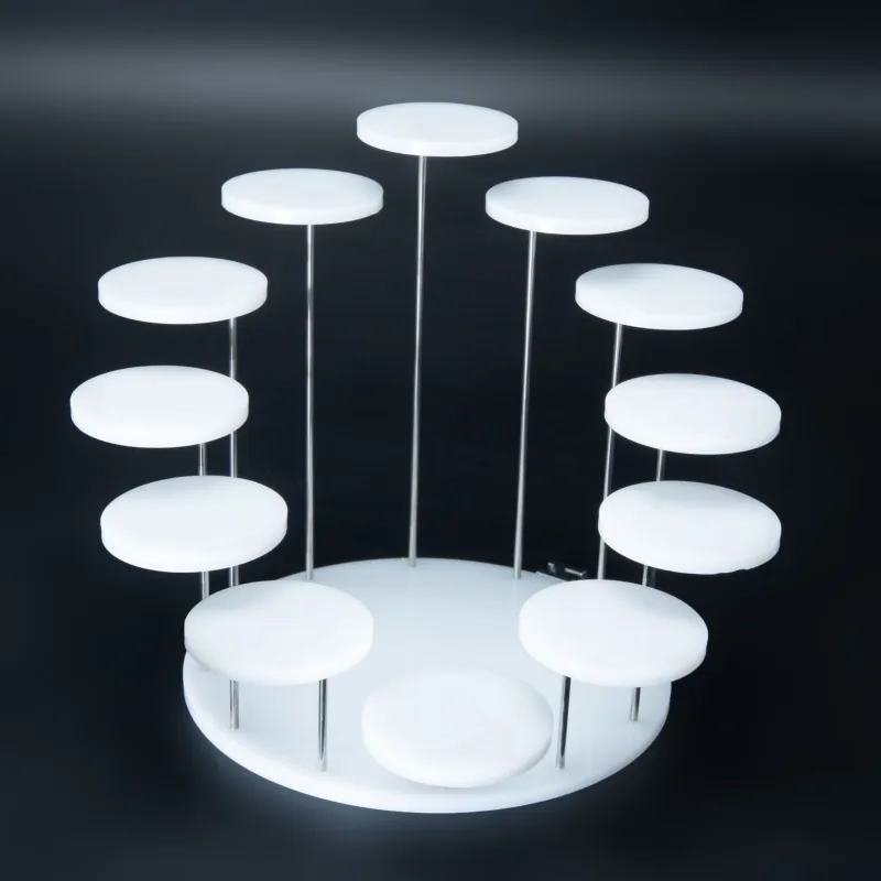 Outer single hot selling acrylic ring jewelry display stand multi-layer round jewelry display stand