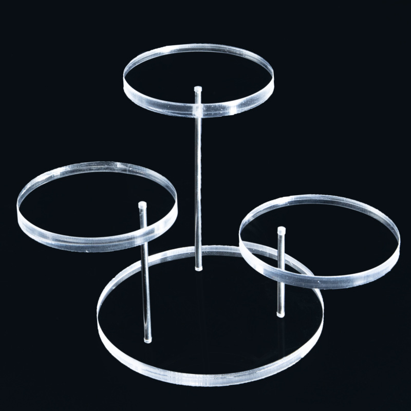 Outer single hot selling acrylic ring jewelry display stand multi-layer round jewelry display stand