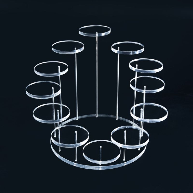 Outer single hot selling acrylic ring jewelry display stand multi-layer round jewelry display stand