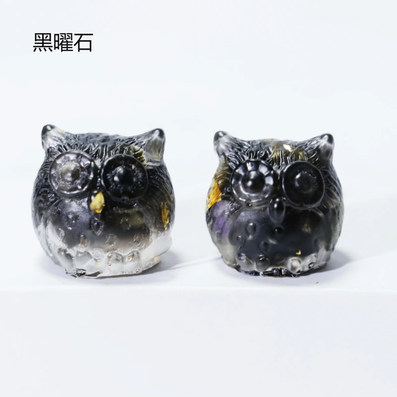 Outer single hot selling new crystal resin small owl micro-decoration crystal gravel ornaments handicrafts