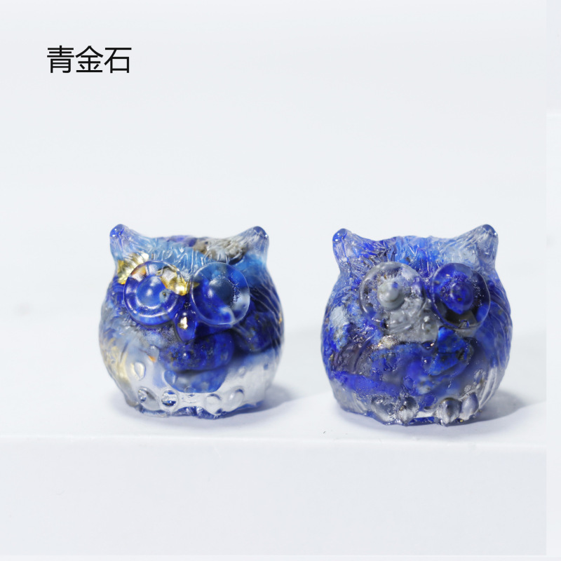 Outer single hot selling new crystal resin small owl micro-decoration crystal gravel ornaments handicrafts