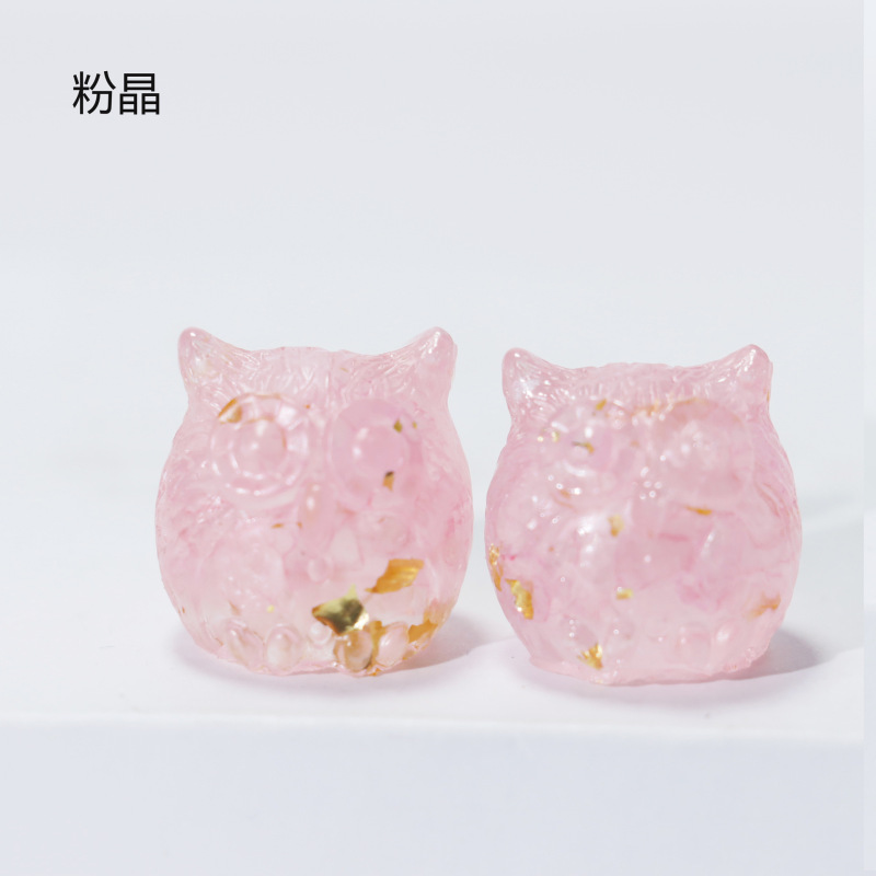 Outer single hot selling new crystal resin small owl micro-decoration crystal gravel ornaments handicrafts