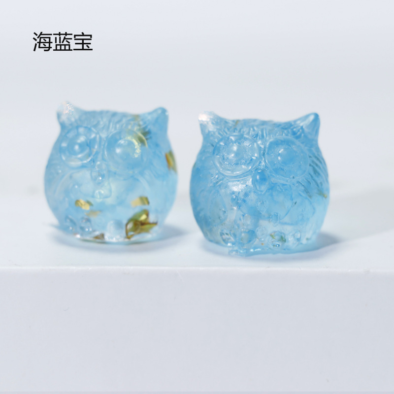 Outer single hot selling new crystal resin small owl micro-decoration crystal gravel ornaments handicrafts