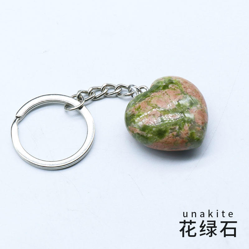 Outer single hot selling natural crystal love keychain agate pendant pendant