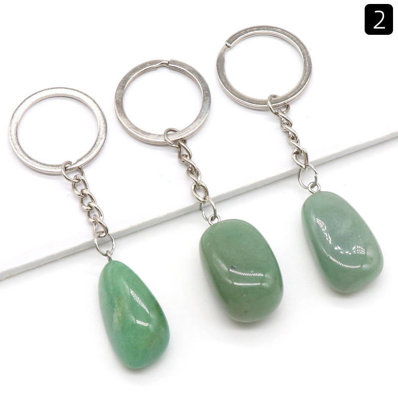 Outer single hot selling natural crystal agate stone irregular keychain pendant bag pendant