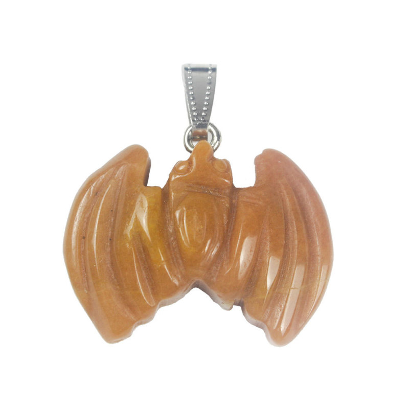 Outer single hot selling natural crystal jade carving piece bat pendant