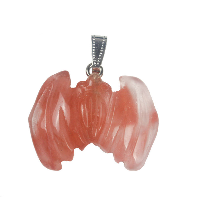 Outer single hot selling natural crystal jade carving piece bat pendant