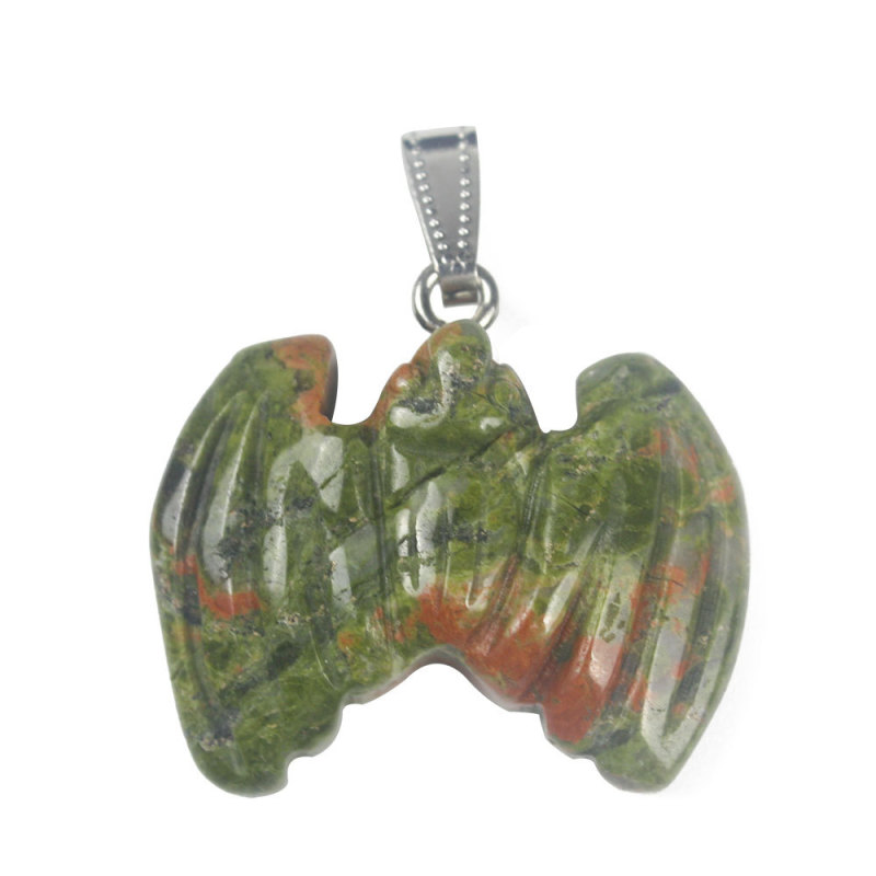 Outer single hot selling natural crystal jade carving piece bat pendant