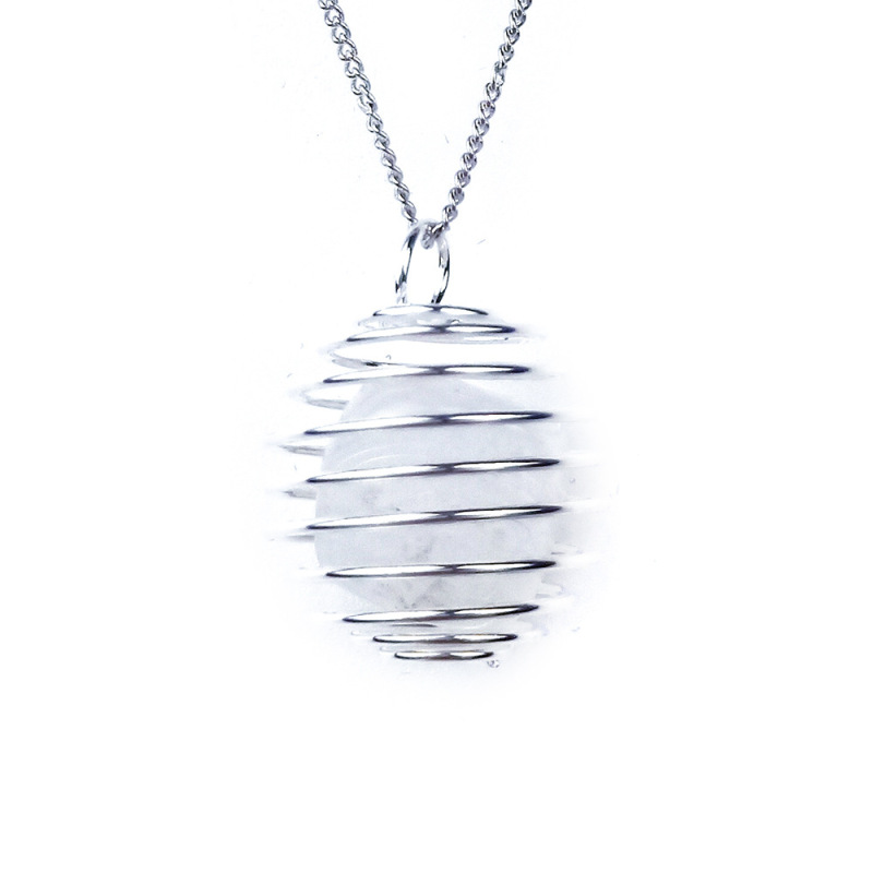 Outside single hot selling natural crystal storage cage spring cage pendant