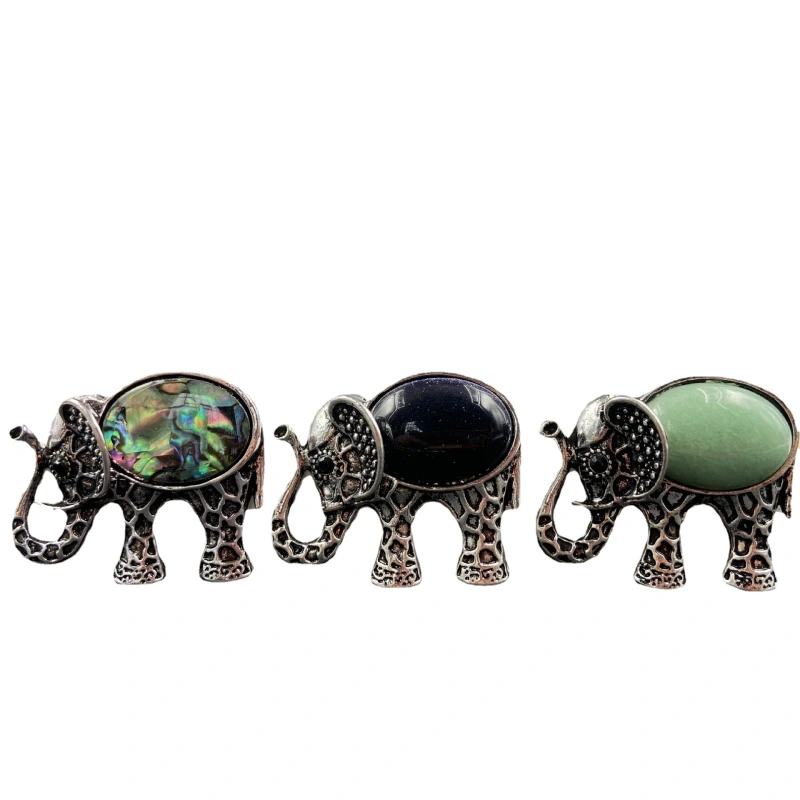 Outer single hot selling natural crystal animal pendant elephant colorful jewelry energy