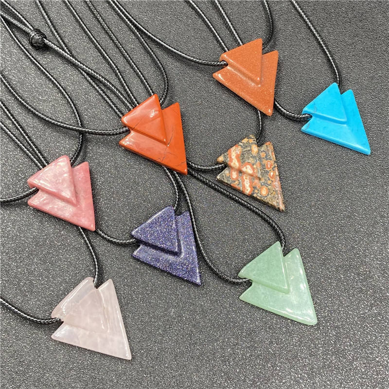 Outer single hot selling natural crystal geometric pendant colorful multicolor jewelry energy