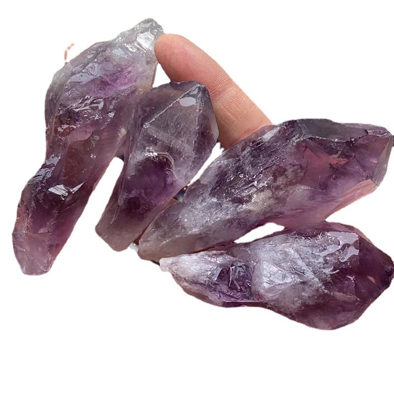 Outside single hot selling natural crystal rough stone backbone amethyst chips torch DIY handmade accessories pendant ornaments