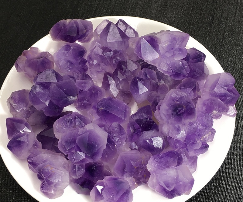 Outer single hot selling natural amethyst high quality amethyst tooth power stone home diy jewelry