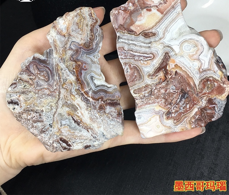 Outer single hot selling natural Mexican agate pieces power stone home diy jewelry