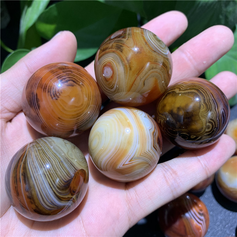 Outer single hot selling natural silk agate sphere rough polished sphere round non-porous energy stone home decoration