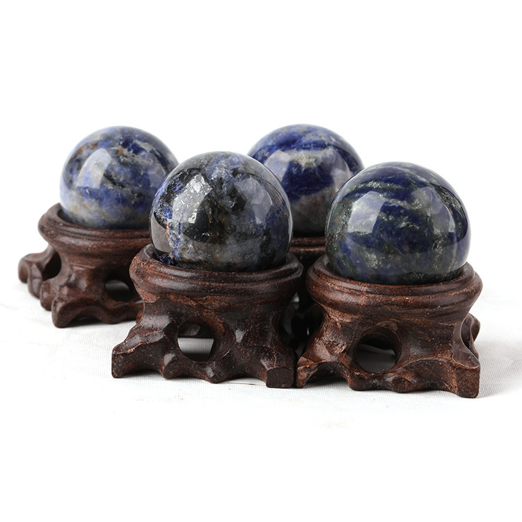 Outer single hot selling natural blue stone sphere rough polished sphere round non-porous energy stone home decoration