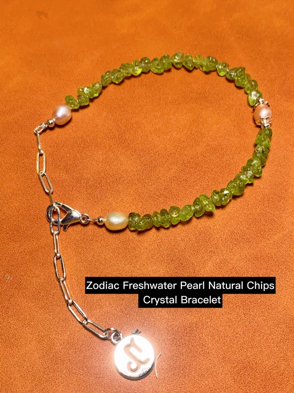 Outer single hot selling natural crystal chips hand-woven pearl constellation bracelet lobster clasp adjustable bracelet