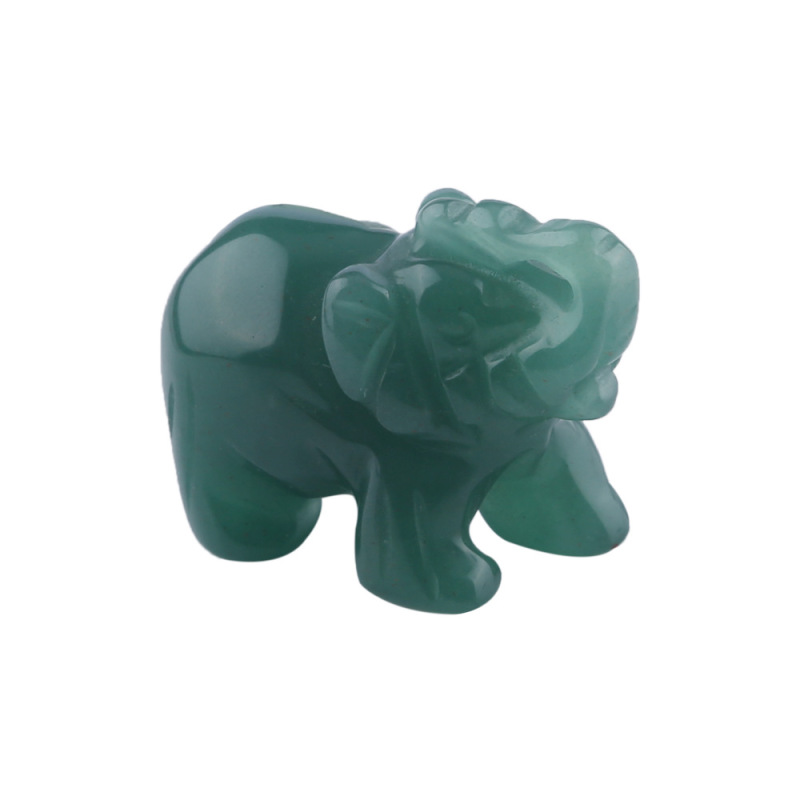 Outer single hot selling natural crystal animal elephant carving pieces ornaments energy stone pendant